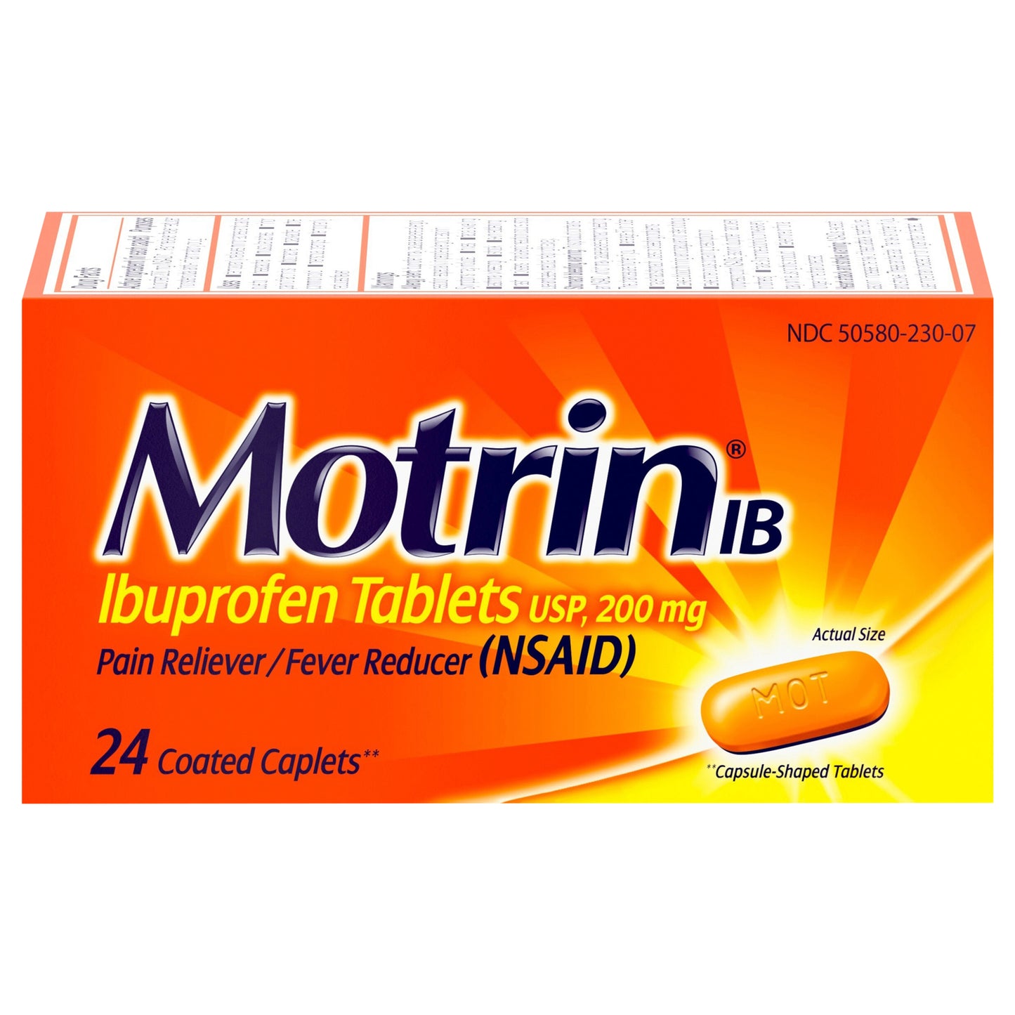 Motrin IB Ibuprofen Tablets, 200 mg, 24 Count