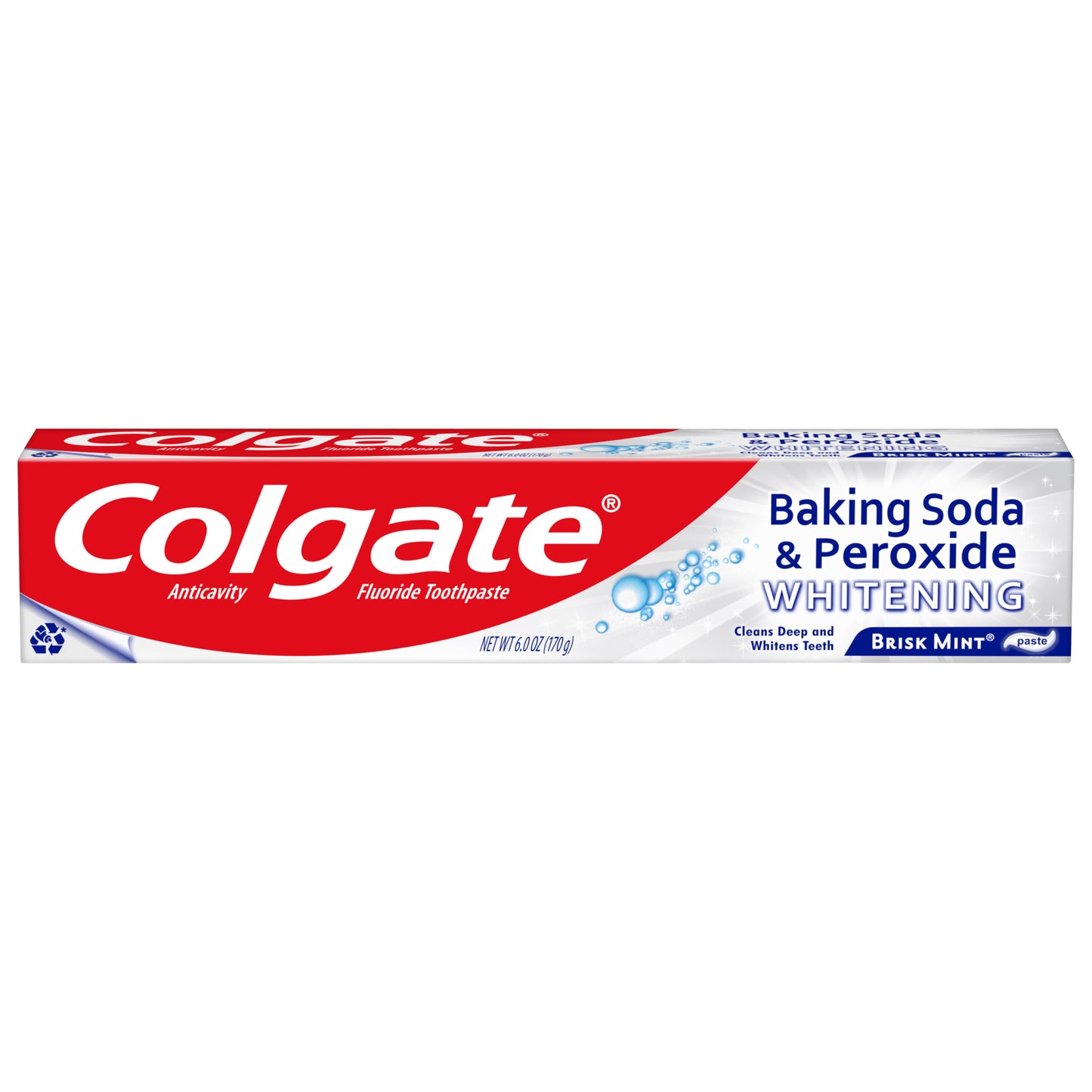 Colgate Baking Soda and Peroxide Whitening Toothpaste, Brisk Mint - 6 Ounce