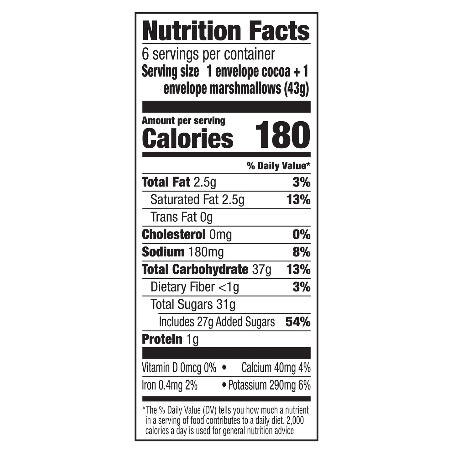 Swiss Miss Chocolate Flavored Hot Cocoa Mix with Lucky Charms Marshmallows, 6 Count Hot Cocoa Mix Packets (8 Pack)