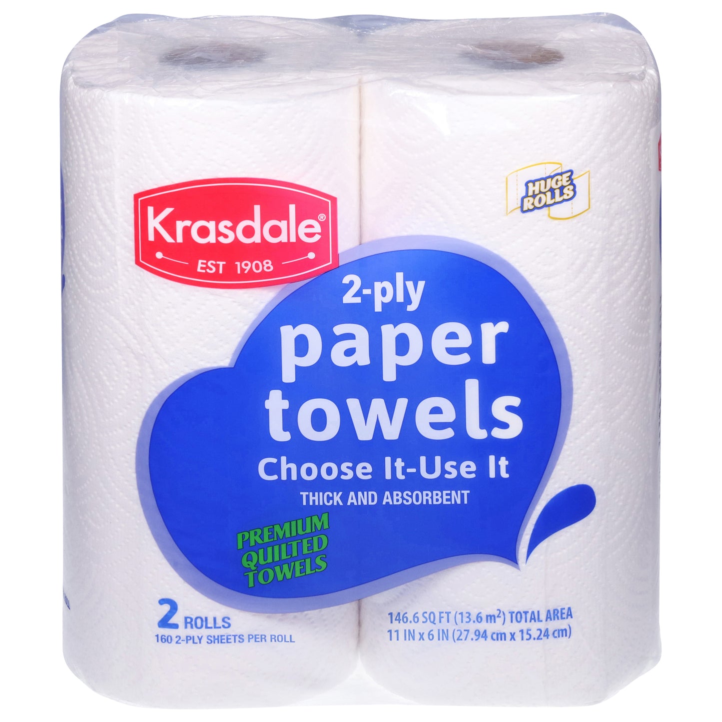 Krasdale 2-Ply Huge Rolls Paper Towels 2 ea