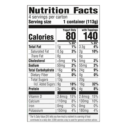 YoCrunch Strawberry Low Fat Yogurt with Mini M&Ms(R), 4 Ct, 4 OZ Yogurt Cups