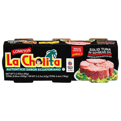 La Cholita Lomitos Solid Tuna in Soybean Oil 3 - 2.82 oz Cans