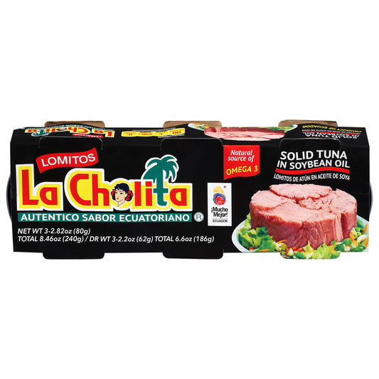 La Cholita Lomitos Solid Tuna in Soybean Oil 3 - 2.82 oz Cans