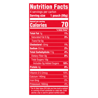 Danimals Pouches Strawberry Banana Squeezable Low Fat Yogurt, 4 Ct, 3.5 OZ Yogurt Pouches