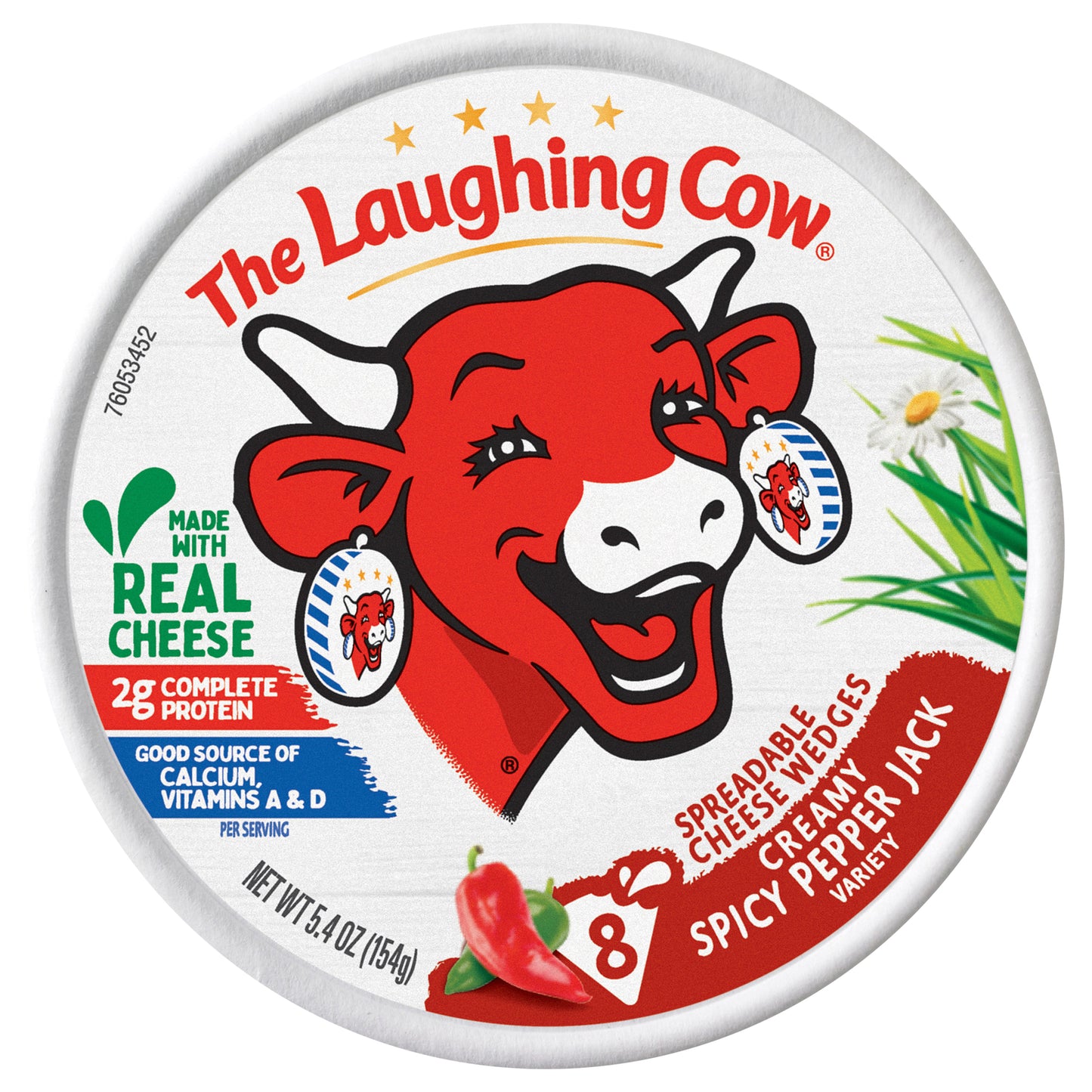 The Laughing Cow Creamy Spicy Pepper Jack Spreadable Cheese Wedges, 8 pack (5.4 oz)