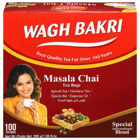 Wagh Bakri Masala Chai Tea 100 Tea Bags