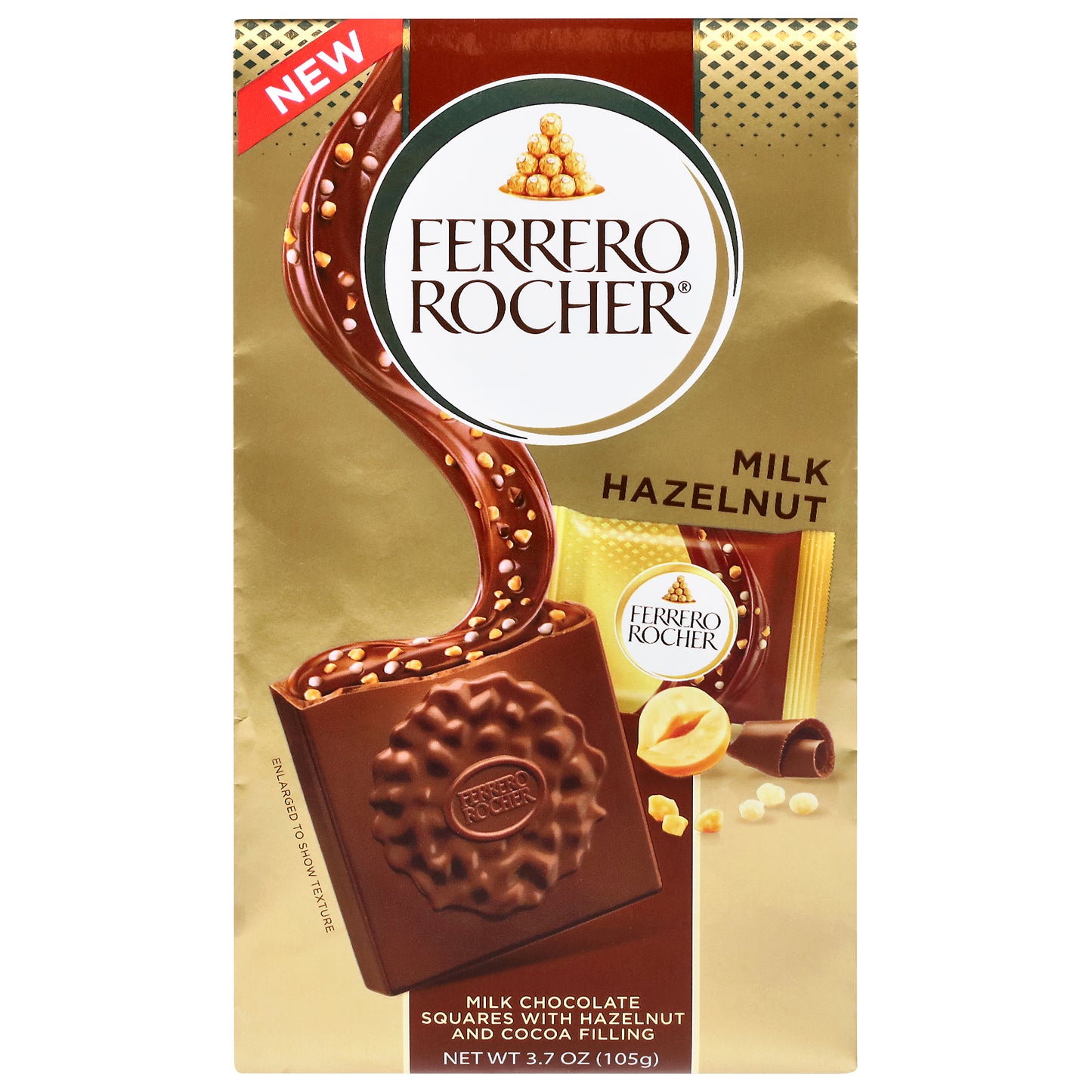 Ferrero Rocher Milk Hazelnut Chocolate Squares 3.7 oz