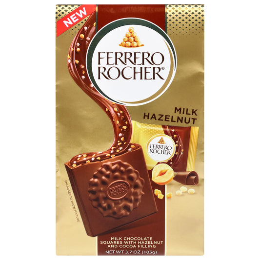 Ferrero Rocher Milk Hazelnut Chocolate Squares 3.7 oz