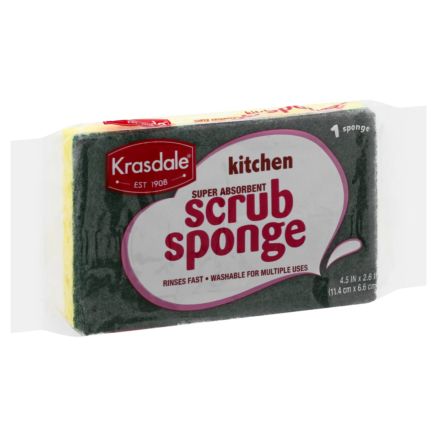 Krasdale Kitchen Super Absorbent Scrub Sponge 1 ea