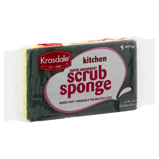 Krasdale Kitchen Super Absorbent Scrub Sponge 1 ea