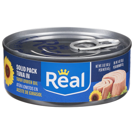 Real in Sunflower Oil Solid Pack Tuna 5 oz