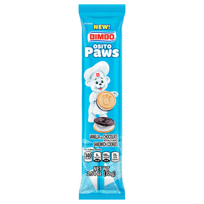 Bimbo Osito Paws Vanilla and Chocolate Sandwich Cookies, 2.54 oz