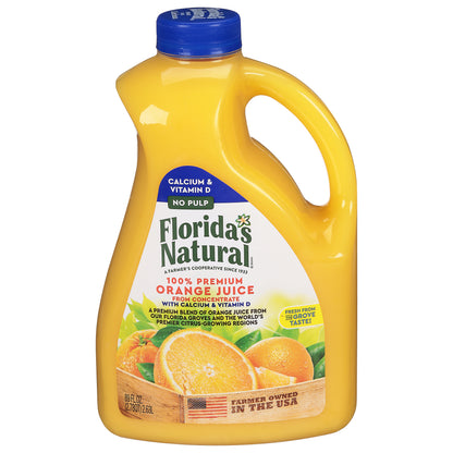 Florida's Natural No Pulp 100% Premium Calcium & Vitamin D Orange Juice 89 fl oz