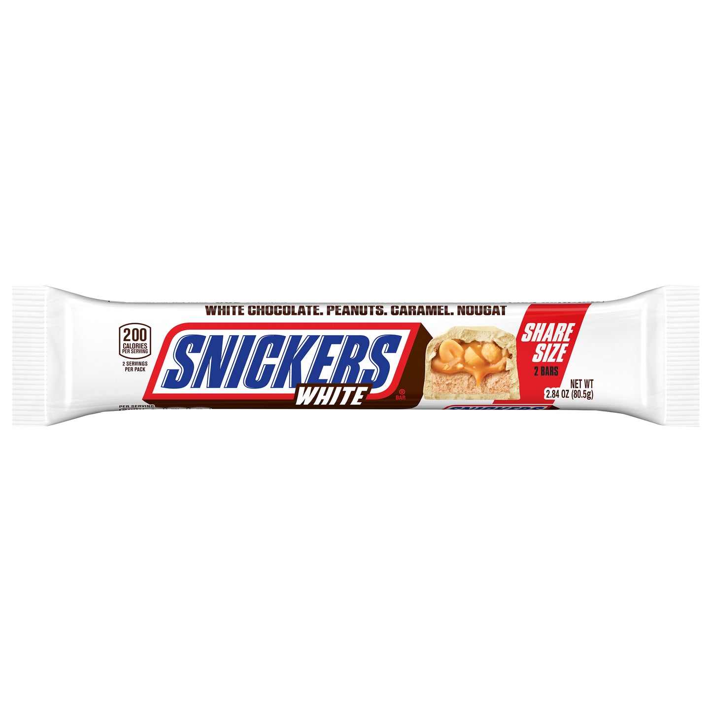 SNICKERS White Chocolate Candy Bars, Share Size, 2.84 oz (Pack of 24)