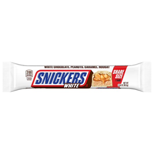 SNICKERS White Chocolate Candy Bars, Share Size, 2.84 oz (Pack of 24)