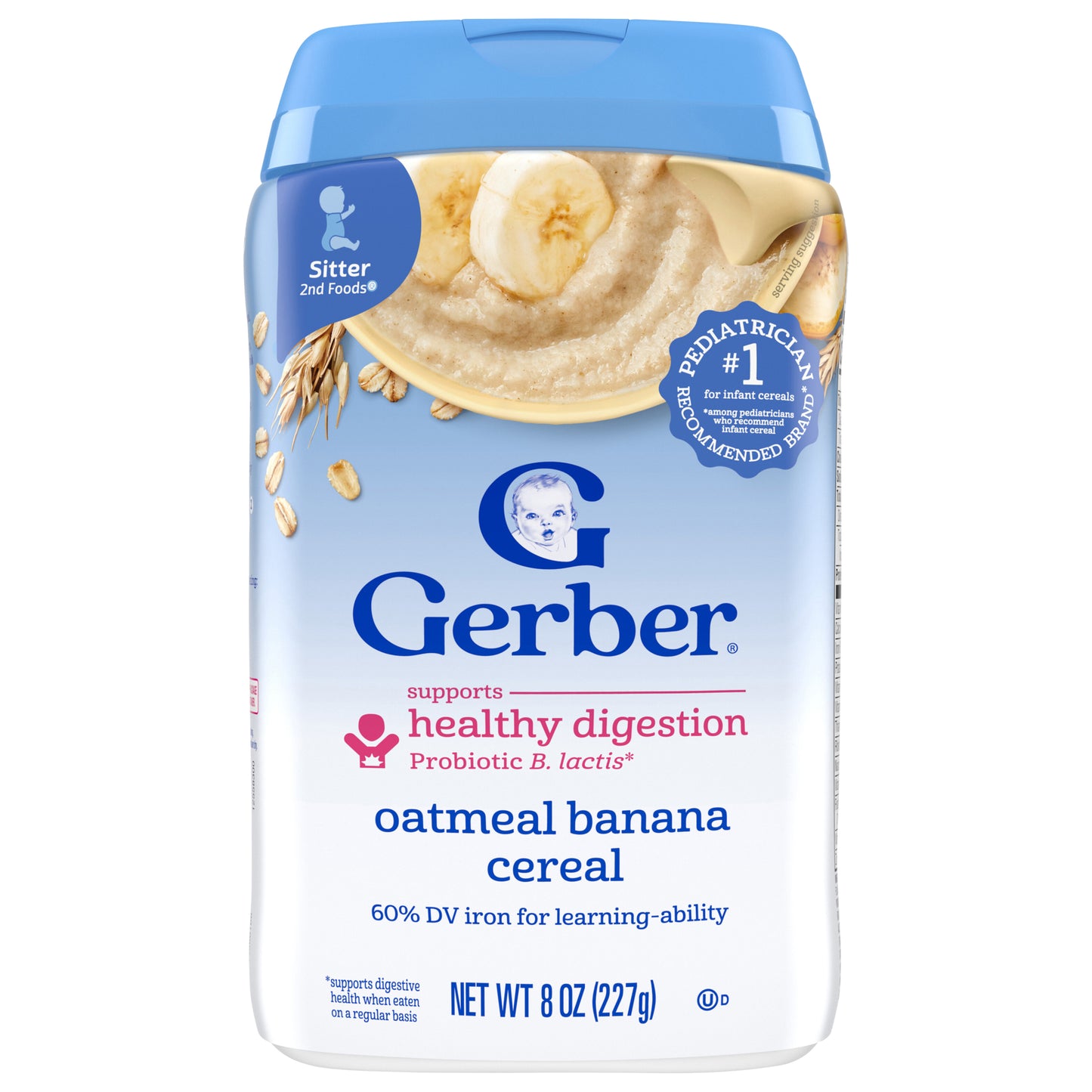 Gerber Stage 2 Baby Food, Banana Cereal, 8 oz Canister