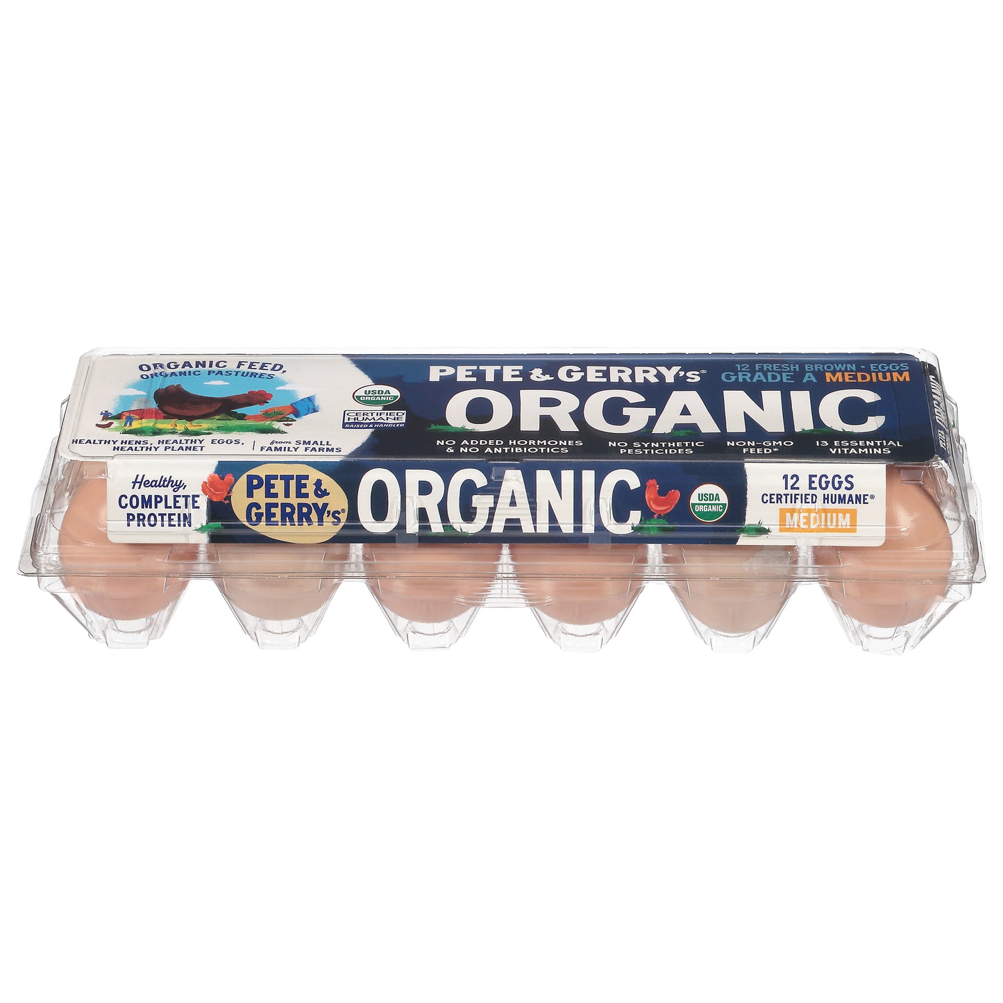 Pete and Gerrys Fresh Brown Organic Medium Eggs Medium 12 ea
