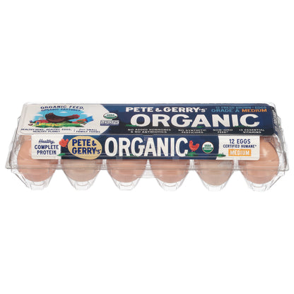 Pete and Gerrys Fresh Brown Organic Medium Eggs Medium 12 ea