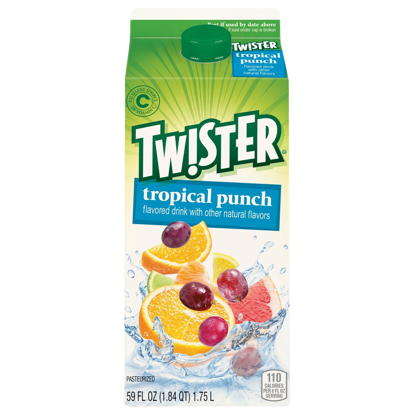 Tw!ster Flavored Drink, Tropical Punch Flavored, 59 Fl Oz Carton