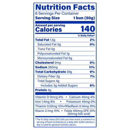 Bimbo White Hot Dog Buns, 8 count, 14 oz
