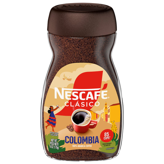 Nescafe Clasico 100% Arabica Instant Colombia Coffee 6 oz