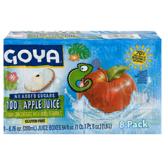 Goya No Added Sugars Apple Juice 8 - 6.76 oz Boxes