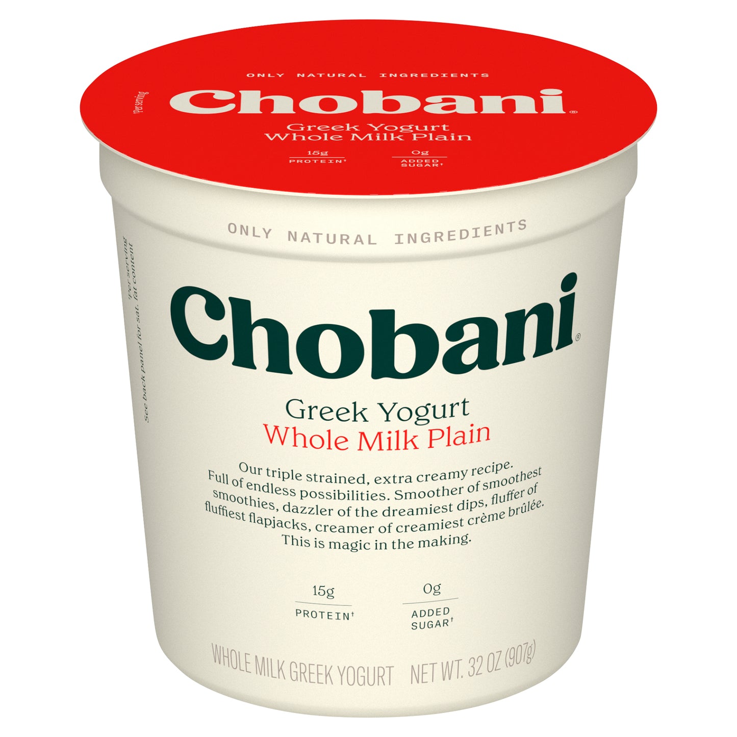 Chobani® Whole Milk Plain Greek Yogurt 32 oz