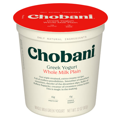 Chobani® Whole Milk Plain Greek Yogurt 32 oz