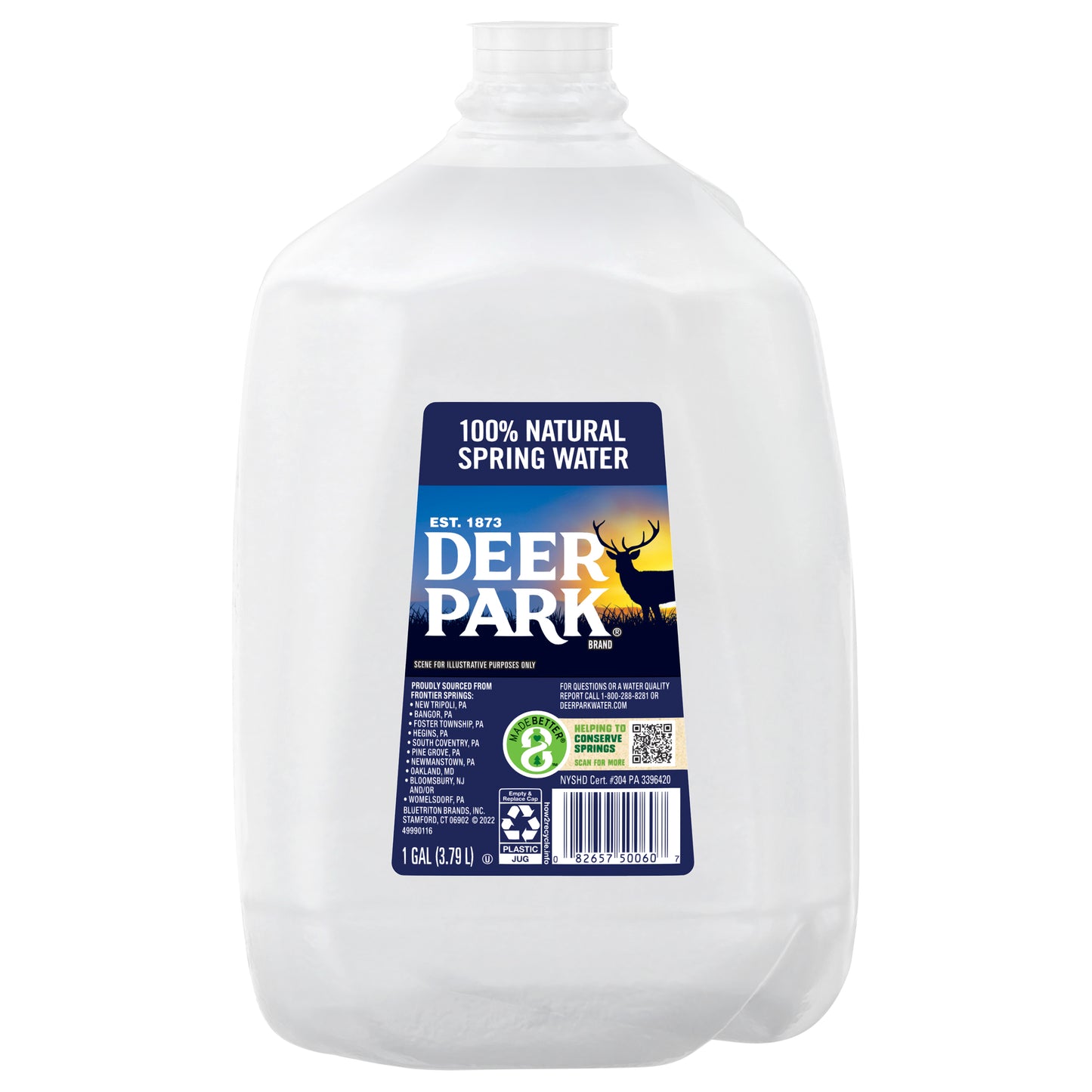 DEER PARK Brand 100% Natural Spring Water, 1-gallon plastic jug