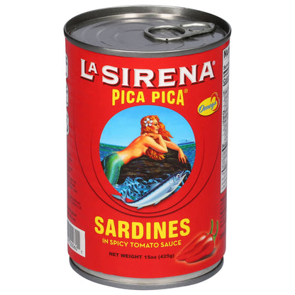 La Sirena Pica Pica Sardines in Spicy Tomato Sauce 15 oz - Tall Can