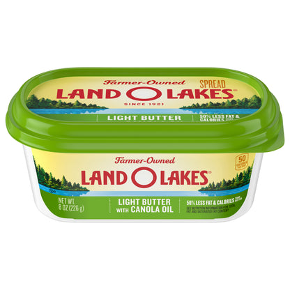 Land O Lakes Light Butter with Canola Oil, Spreadable, 8 oz tub