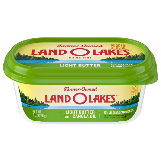 Land O Lakes Light Butter with Canola Oil, Spreadable, 8 oz tub